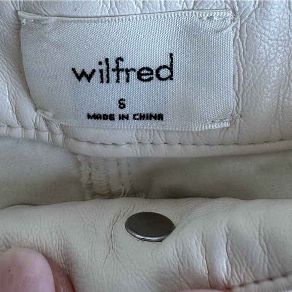Wilfred Aritzia Wilfred The Melina Pant High-waisted Vegan Leather Cream Small - Picture 2 of 10
